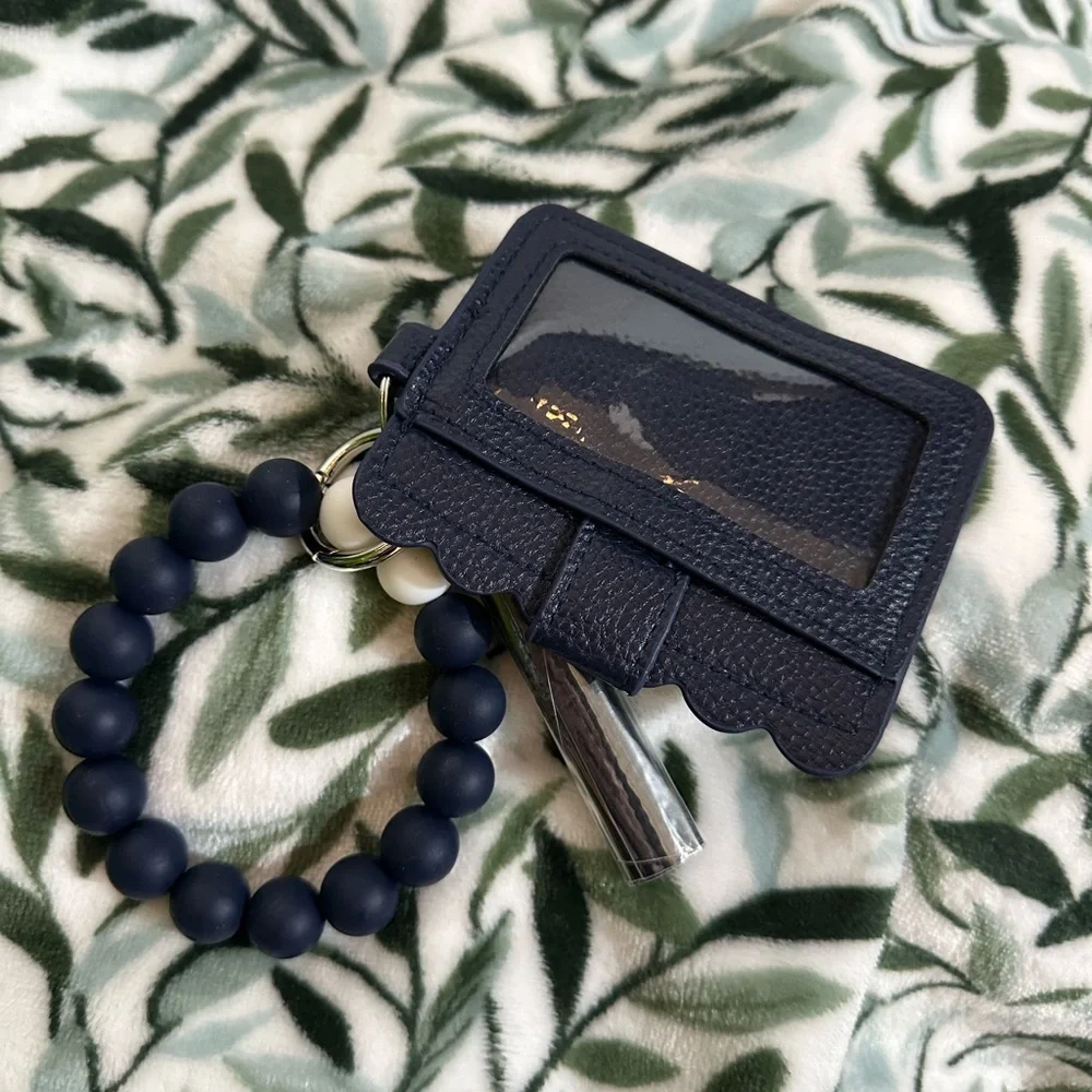 Navy Blue‎ Patriots Keychain Wallet